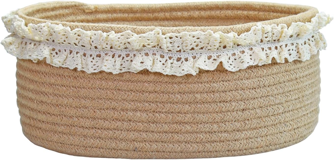 Baby Nursery Storage - Small Brown Jute Woven Storage Basket