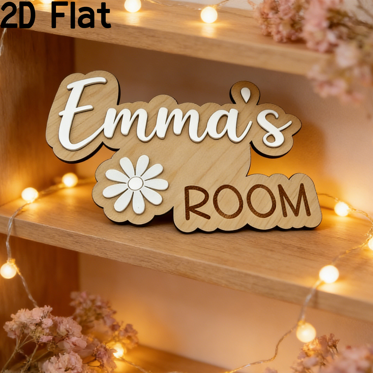 Baby Nursery Diy - 1Pc Custom Flower Wooden Acrylic Name