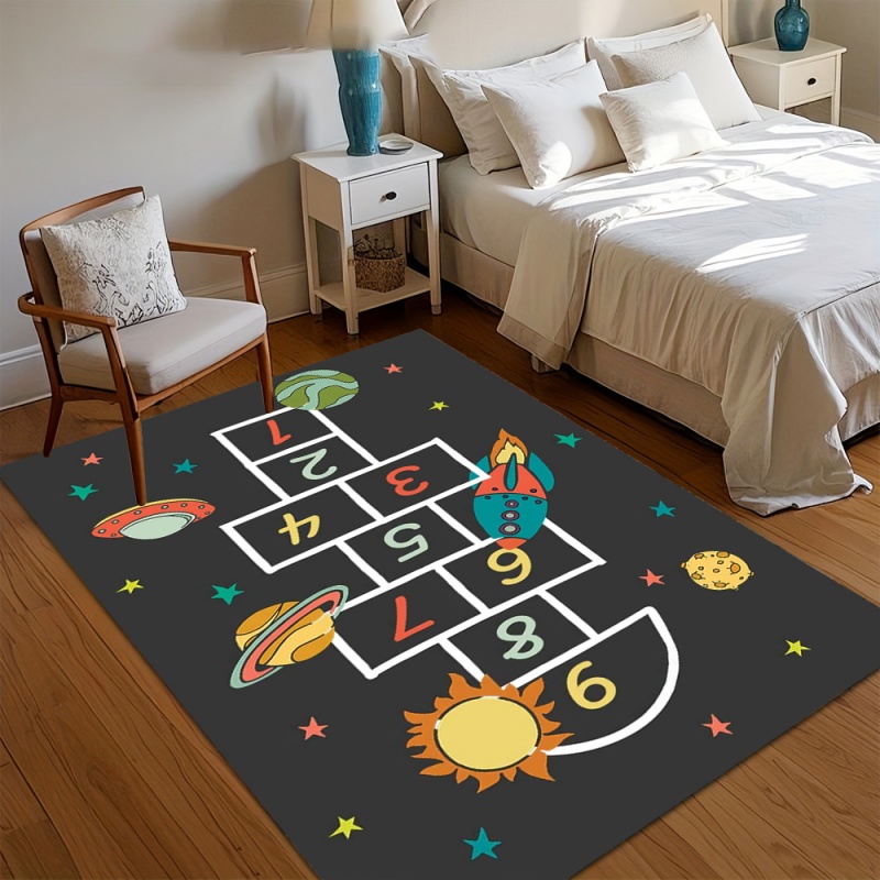 Baby Nursery Carpet - Cartoon Space Hopscotch Number Area Rug