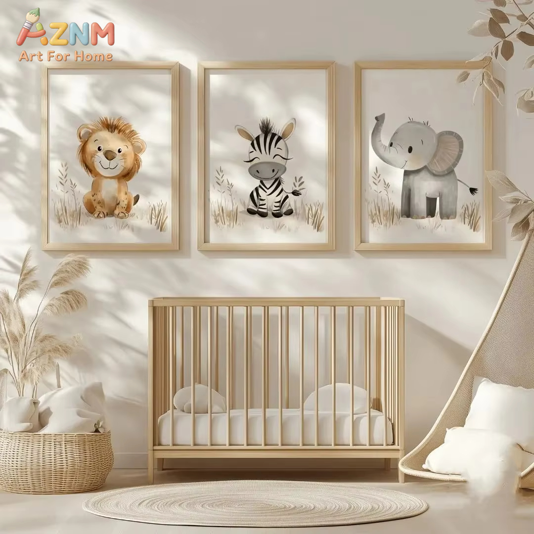 Baby Nursery Neutral - Neutral Nursery Wall Art 3PCS Unframed