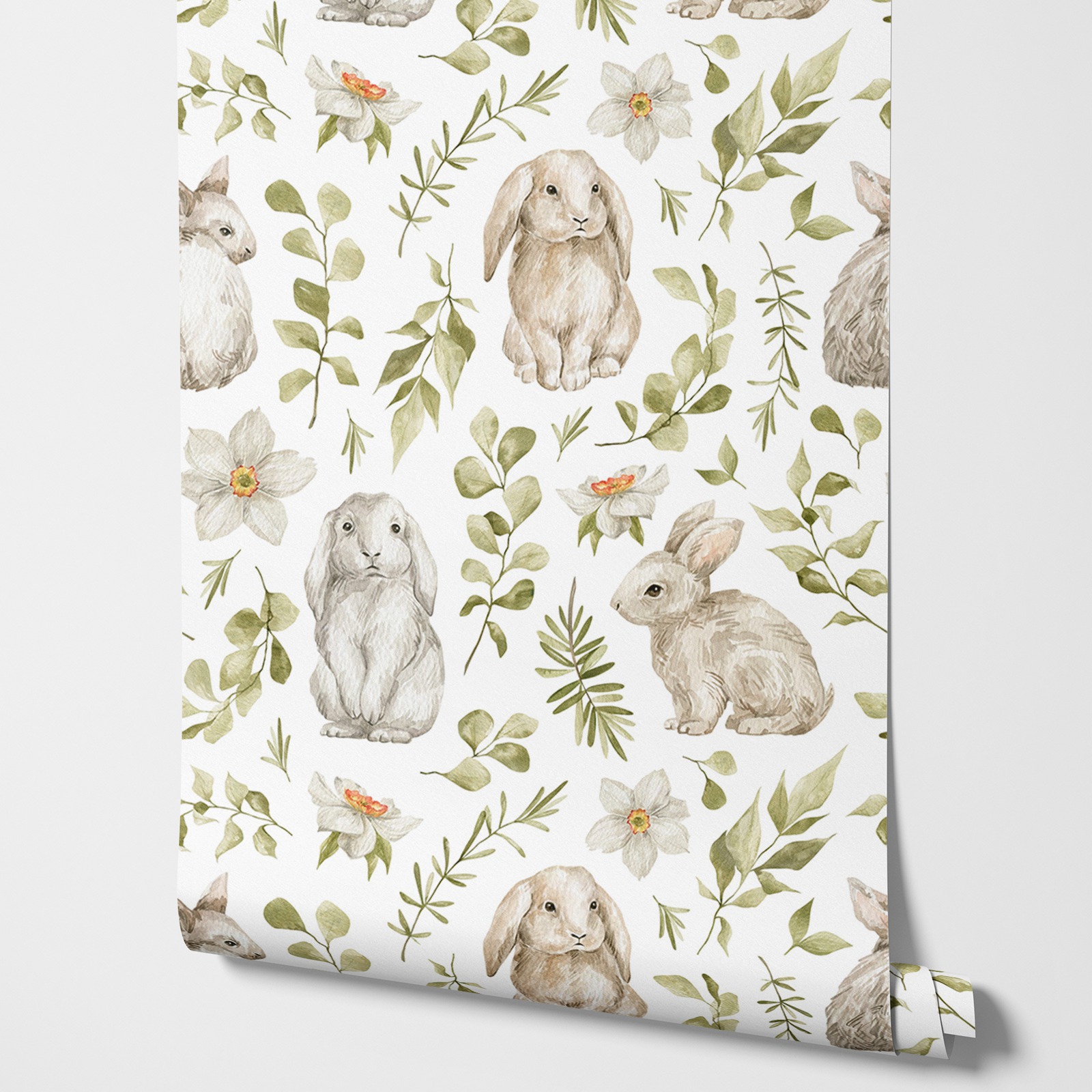 Baby Nursery Wallpaper Girl - Bunny Wallpaper Kids Room Wallpaper Girl