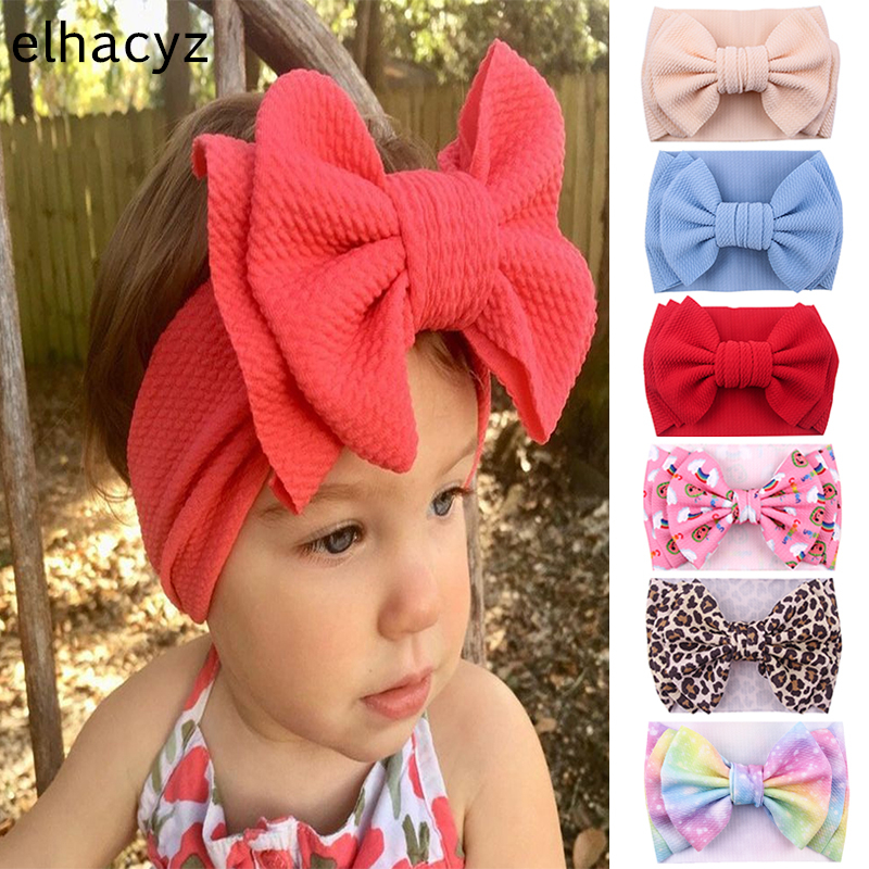 Baby Wrap Stretchy - Baby 7'' Large Hair Bow Headband