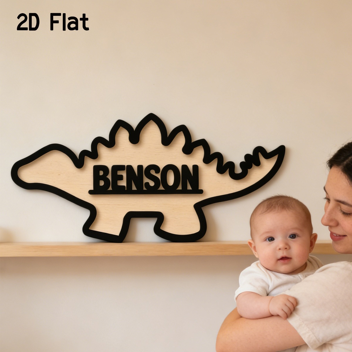 Baby Nursery Diy - 1Pc Cutom Dinosaur Wooden Acrylic Name