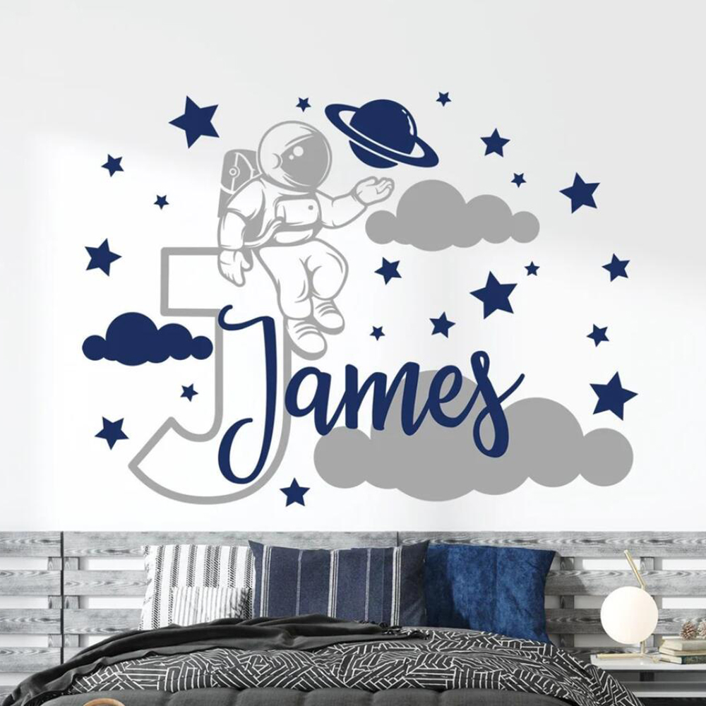 Baby Nursery Set Furniture - Custom Name Cartoon Space Astronaut Star