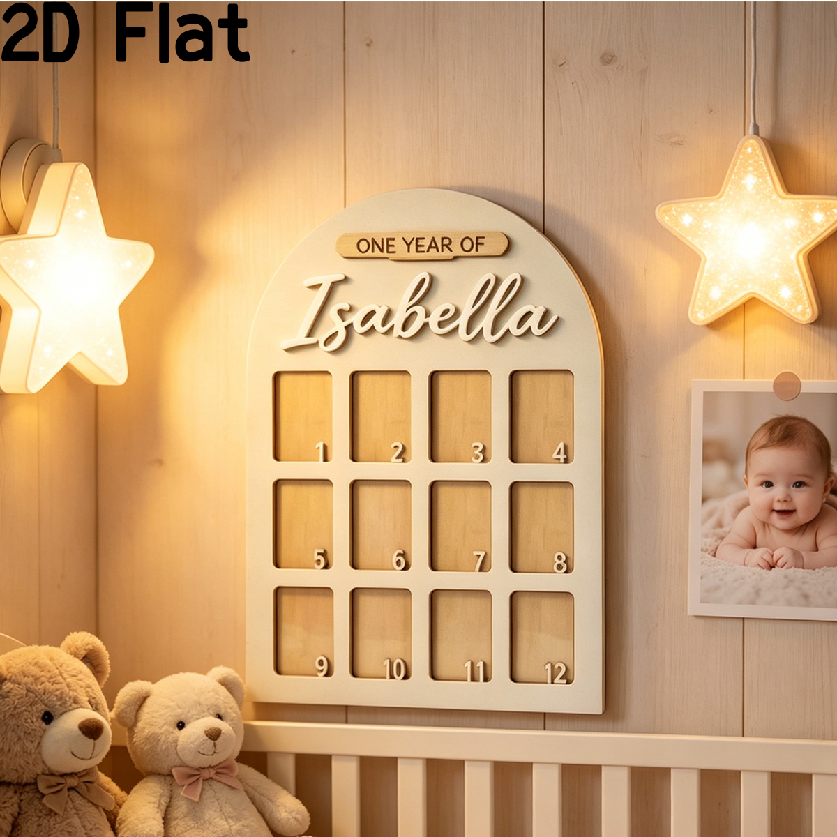Baby Nursery Usa - 1Pc Custom Photo Record Board Wooden