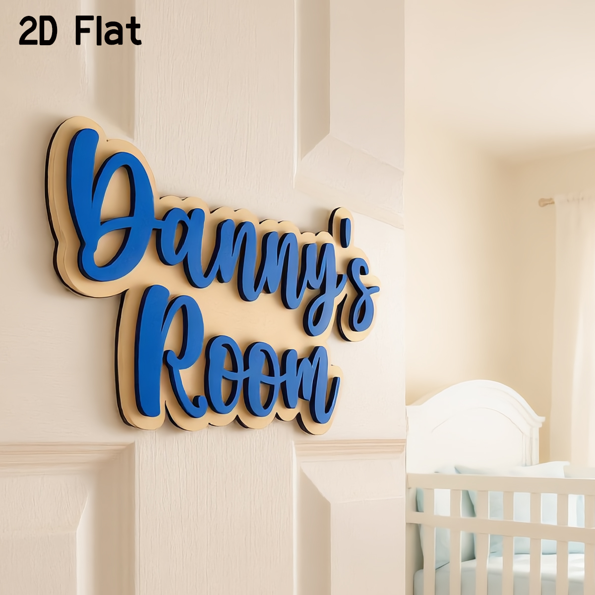 Baby Nursery Diy - 1Pc Cutom Blue Wooden Acrylic Door