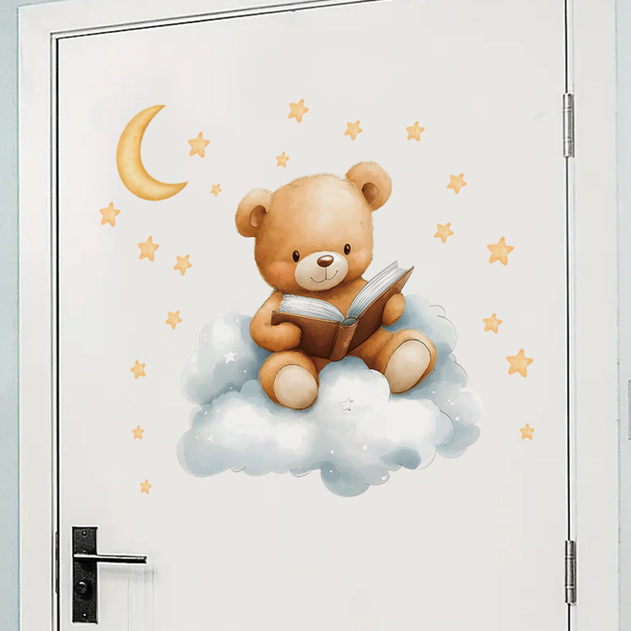 Cute Bear Moon Star Wall Stick - Baby Nursery Wallpaper Girl recensione e prezzo