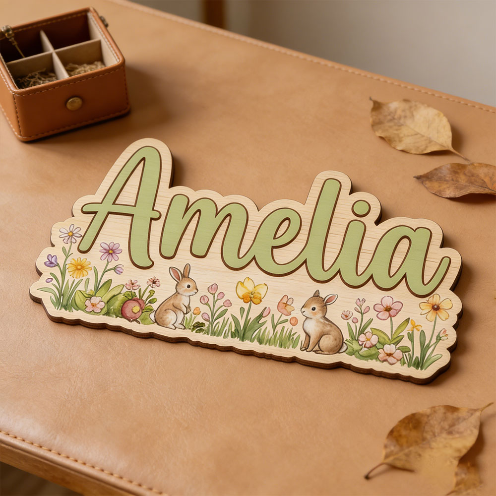 Personalized  'Two Bunnies Wil - Baby Nursery Themes Girl recensione e prezzo