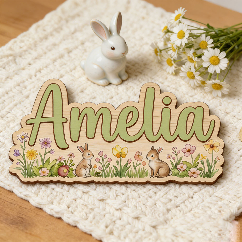 Personalized  'Two Bunnies Wil - Baby Nursery Themes Girl recensione e prezzo