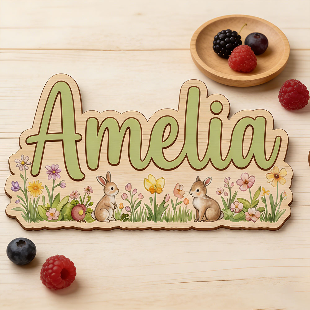 Personalized  'Two Bunnies Wil - Baby Nursery Themes Girl recensione e prezzo
