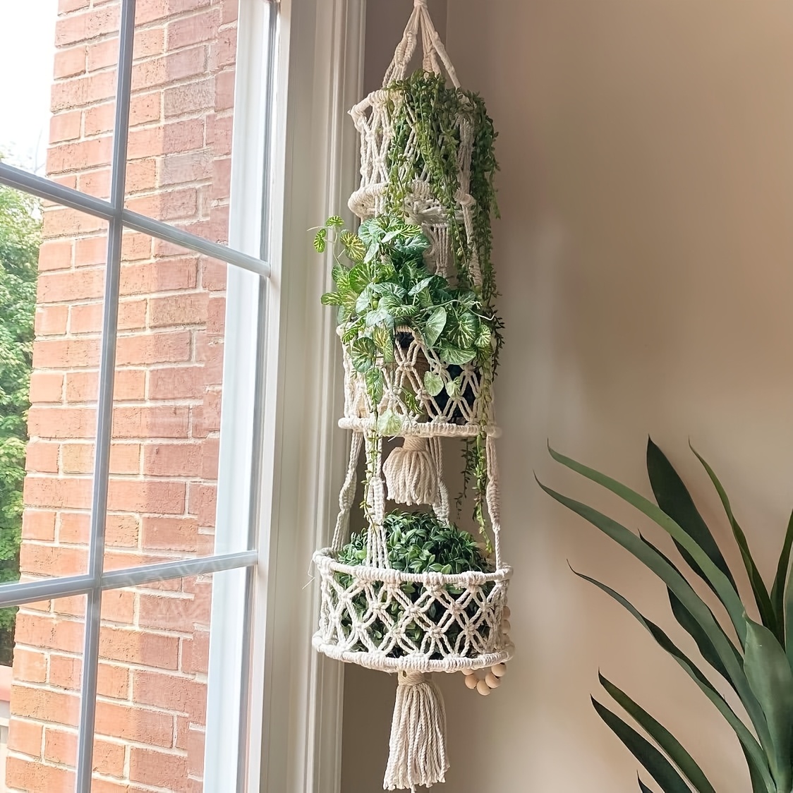 1/2/3-Tier Macrame Hanging Fru - Storage Basket Fabric recensione e prezzo