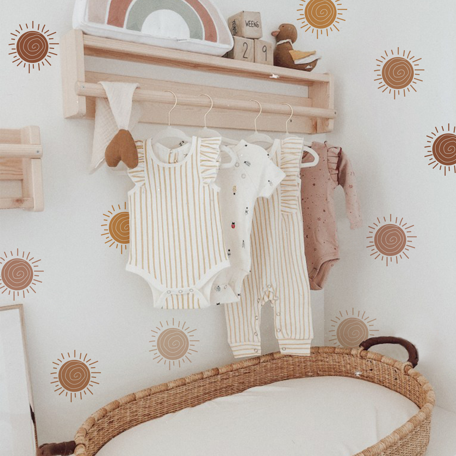 Boho Cartoon Creative Sun Wall - Baby Nursery Wallpaper Girl recensione e prezzo