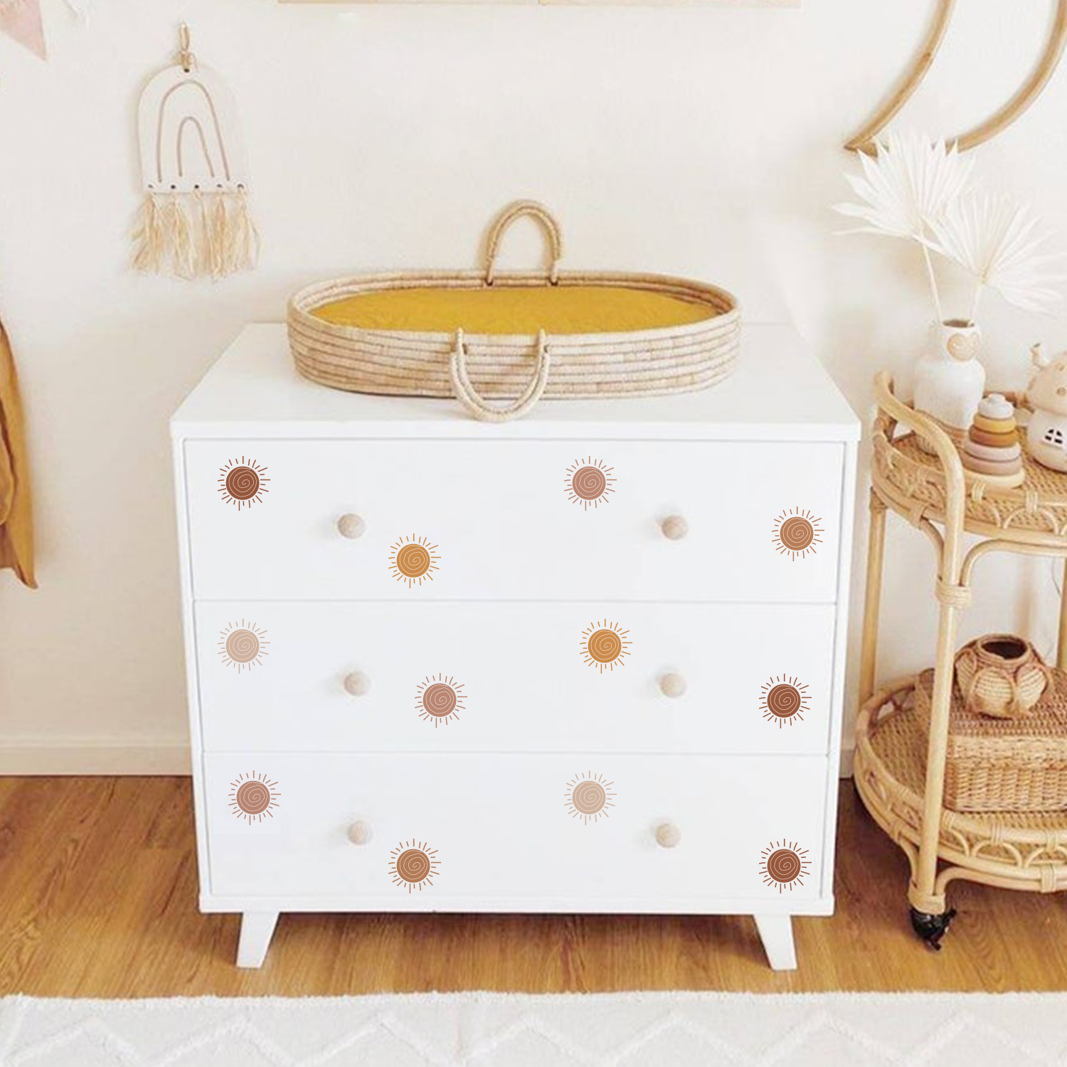 Boho Cartoon Creative Sun Wall - Baby Nursery Wallpaper Girl recensione e prezzo
