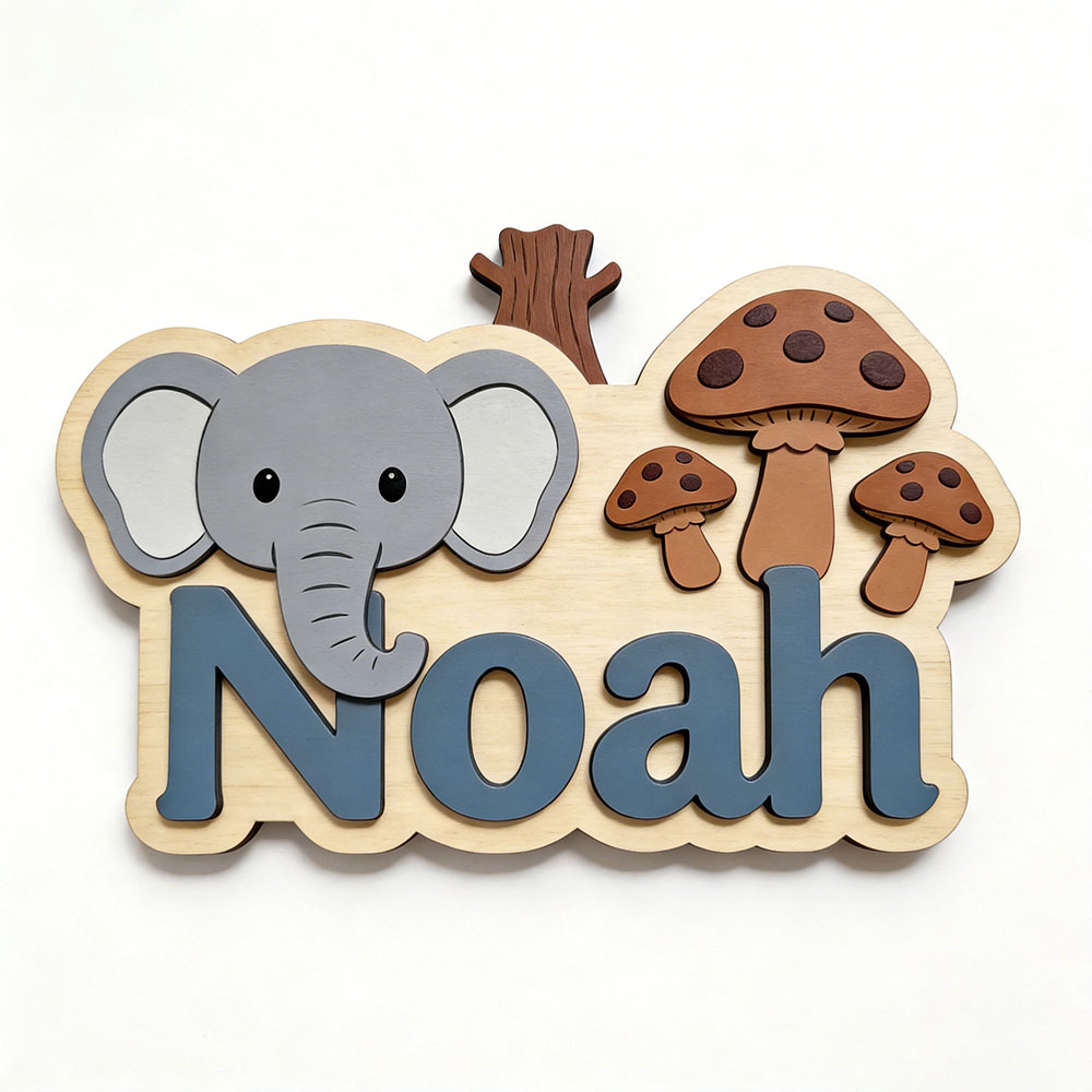 Customizable Cartoon Elephant  - Baby Nursery Themes Girl recensione e prezzo