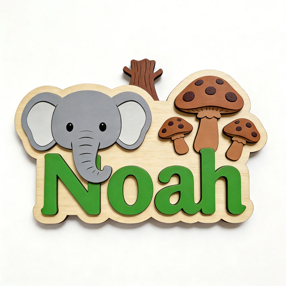 Customizable Cartoon Elephant  - Baby Nursery Themes Girl recensione e prezzo