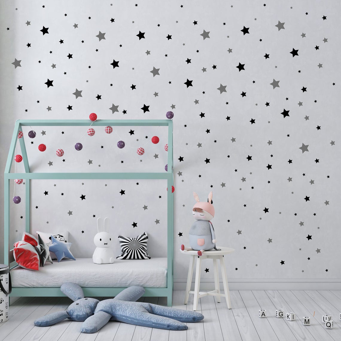 Cartoon 65Pcs Star Wall Sticke - Baby Nursery Set Furniture recensione e prezzo
