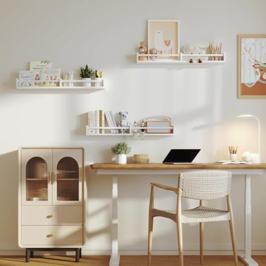 White Nursery Bookshelves, 32I - Baby Nursery Floating Shelves recensione e prezzo