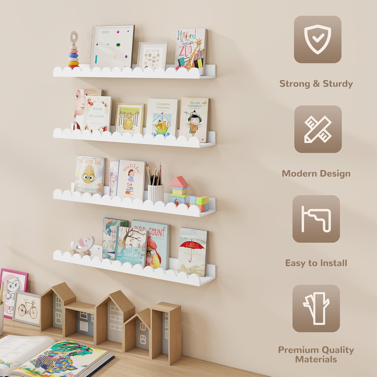 28 Inch Scalloped Floating She - Baby Nursery Floating Shelves recensione e prezzo