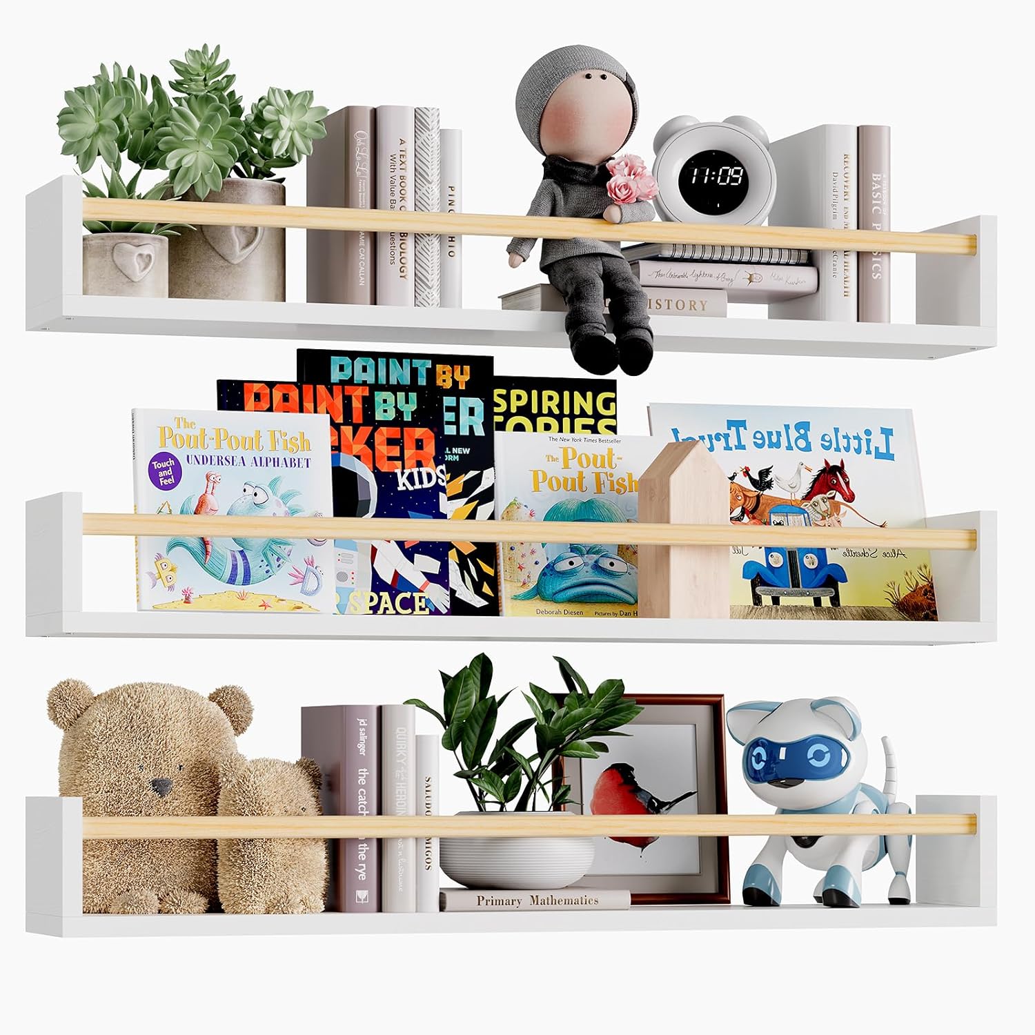 Nursery Book Shelves, 23.6 Inc - Baby Nursery Floating Shelves recensione e prezzo