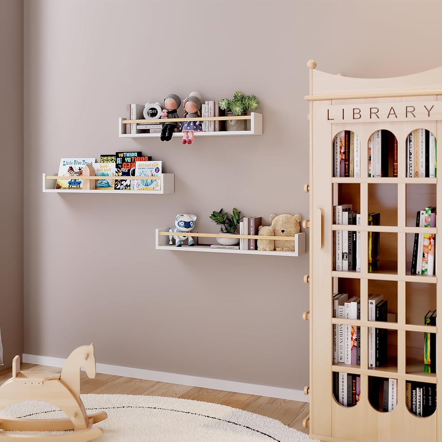 Nursery Book Shelves, 23.6 Inc - Baby Nursery Floating Shelves recensione e prezzo