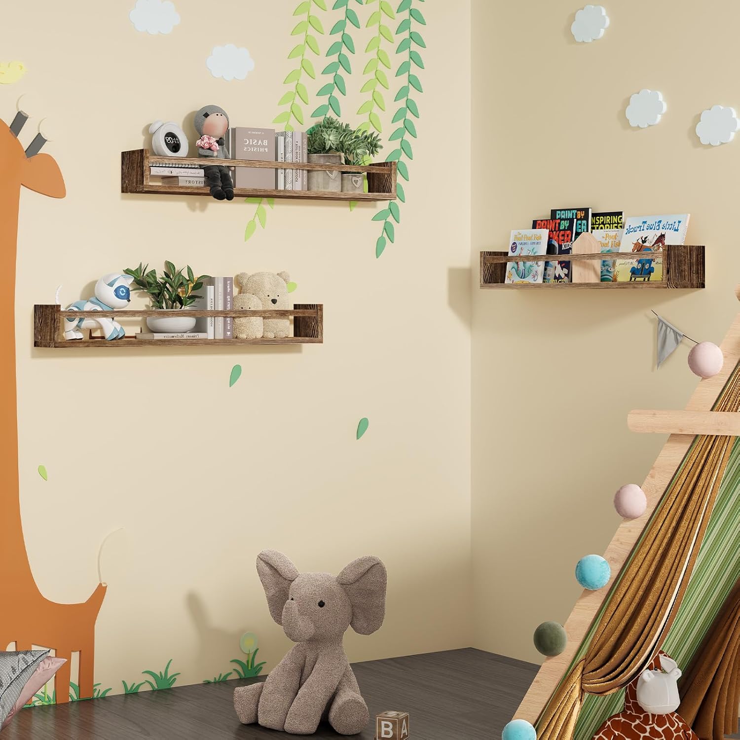 Nursery Book Shelves for Kids  - Baby Nursery Floating Shelves recensione e prezzo