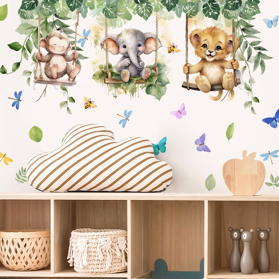Cartoon Jungle Animals Theme W - Baby Nursery Themes Girl recensione e prezzo