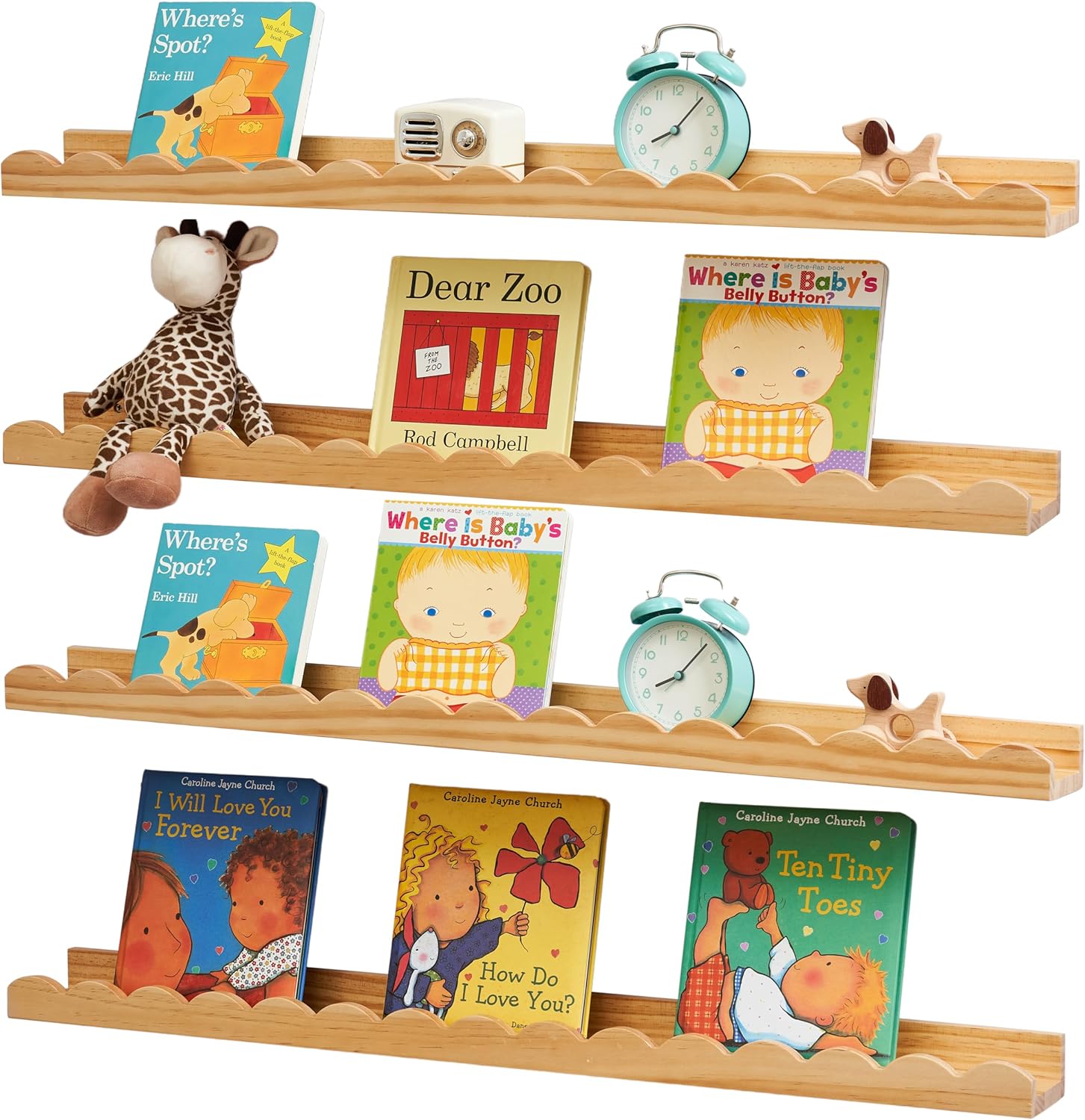 Scalloped Baby Book Shelf, Flo - Baby Nursery Floating Shelves recensione e prezzo