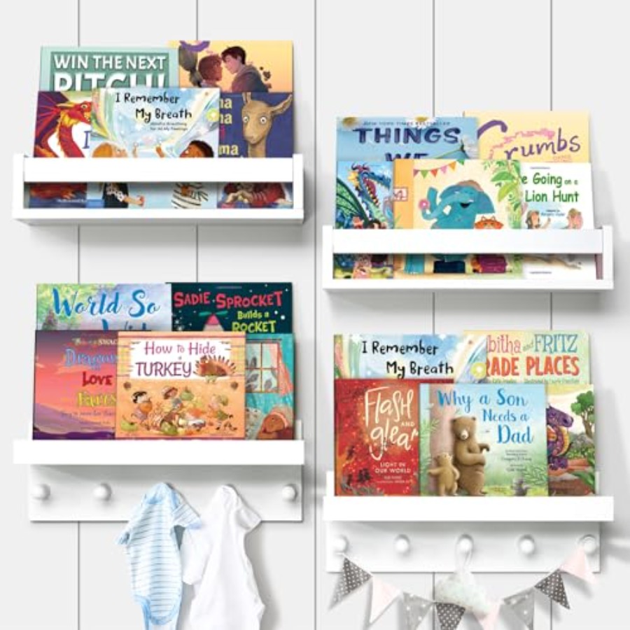 Set of Four Floating Book Shel - Baby Nursery Floating Shelves recensione e prezzo