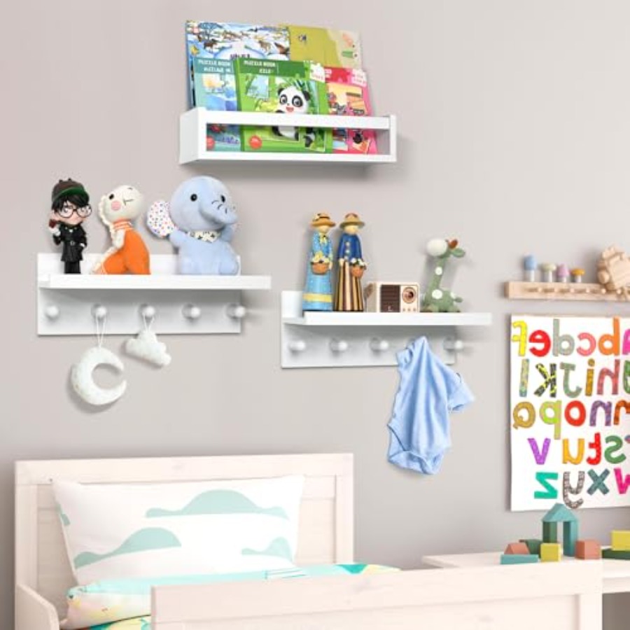 Set of Four Floating Book Shel - Baby Nursery Floating Shelves recensione e prezzo