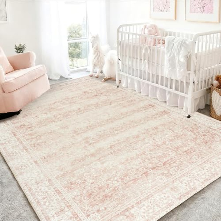 Pink Nursery Rug for Baby Girl - Baby Nursery Neutral recensione e prezzo