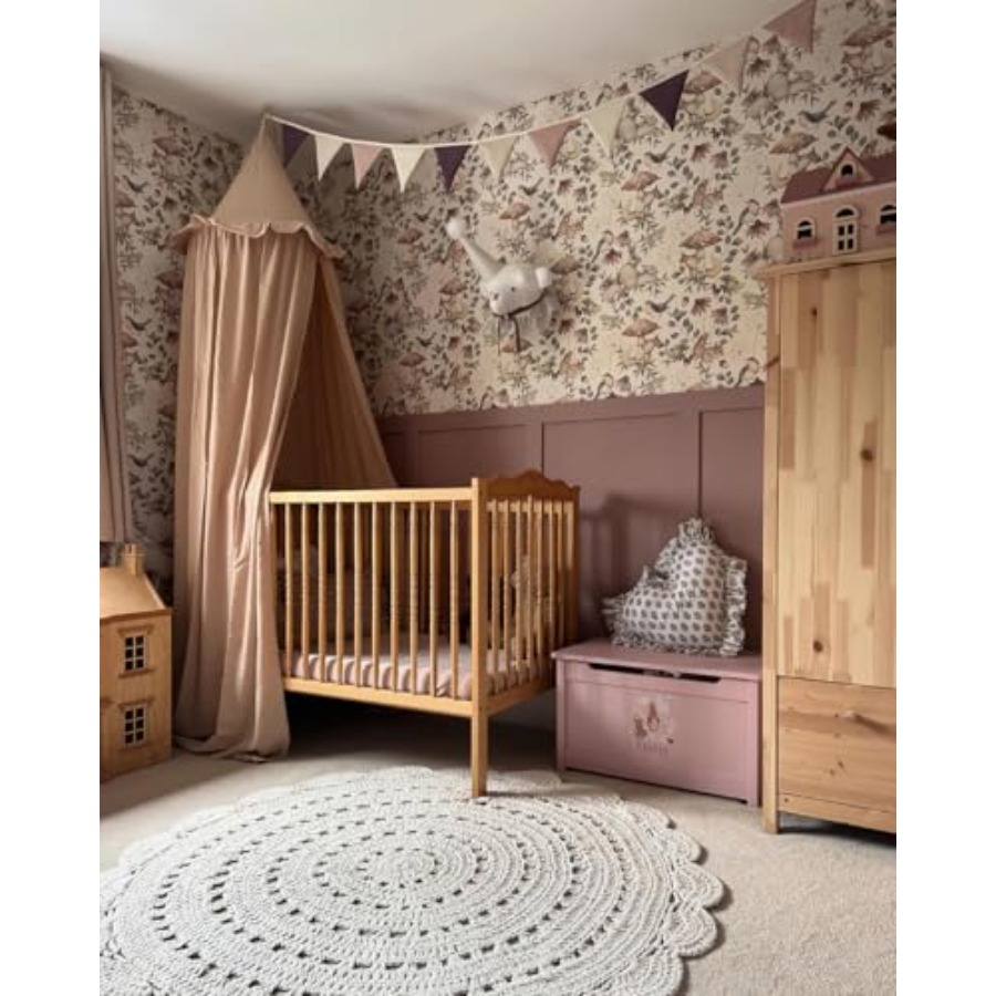 Bed Canopy with Ruffles, Paste - Baby Nursery Neutral recensione e prezzo