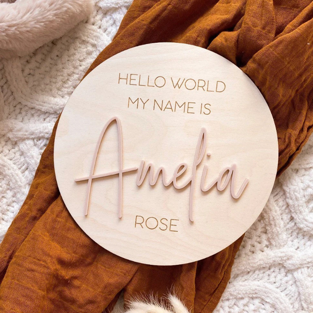 Personalised Wooden Hello Worl - Baby Nursery Name Sign recensione e prezzo