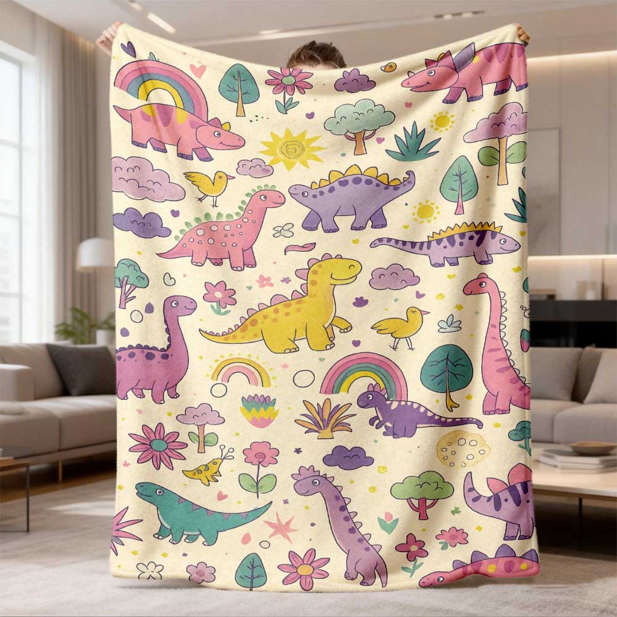 Super Cute Dinosaur Rainbow Th - Baby Nursery Themes Girl recensione e prezzo