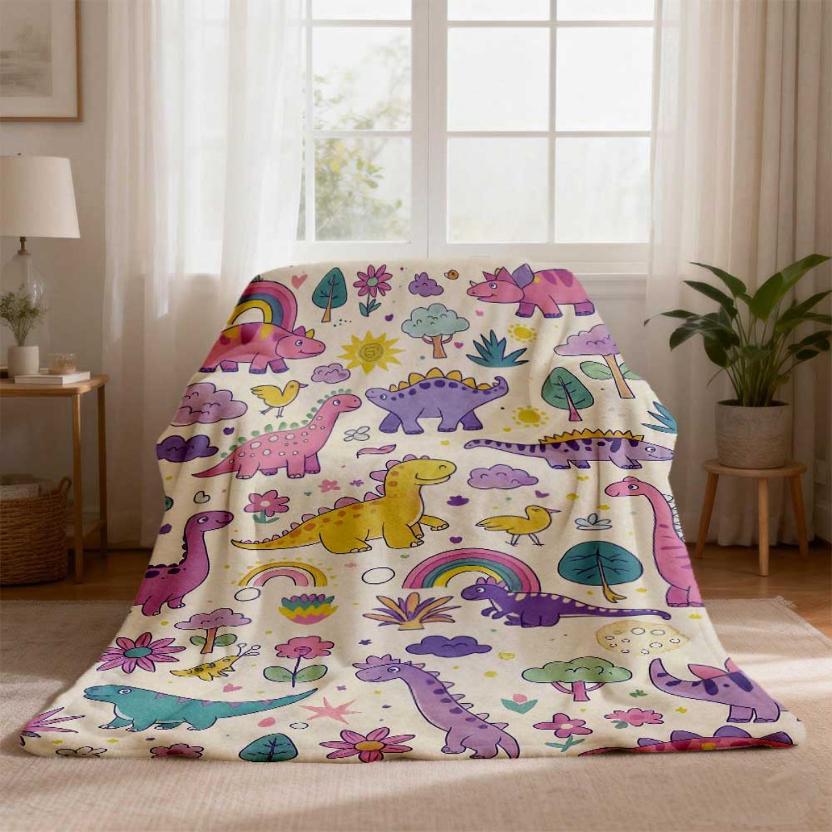 Super Cute Dinosaur Rainbow Th - Baby Nursery Themes Girl recensione e prezzo