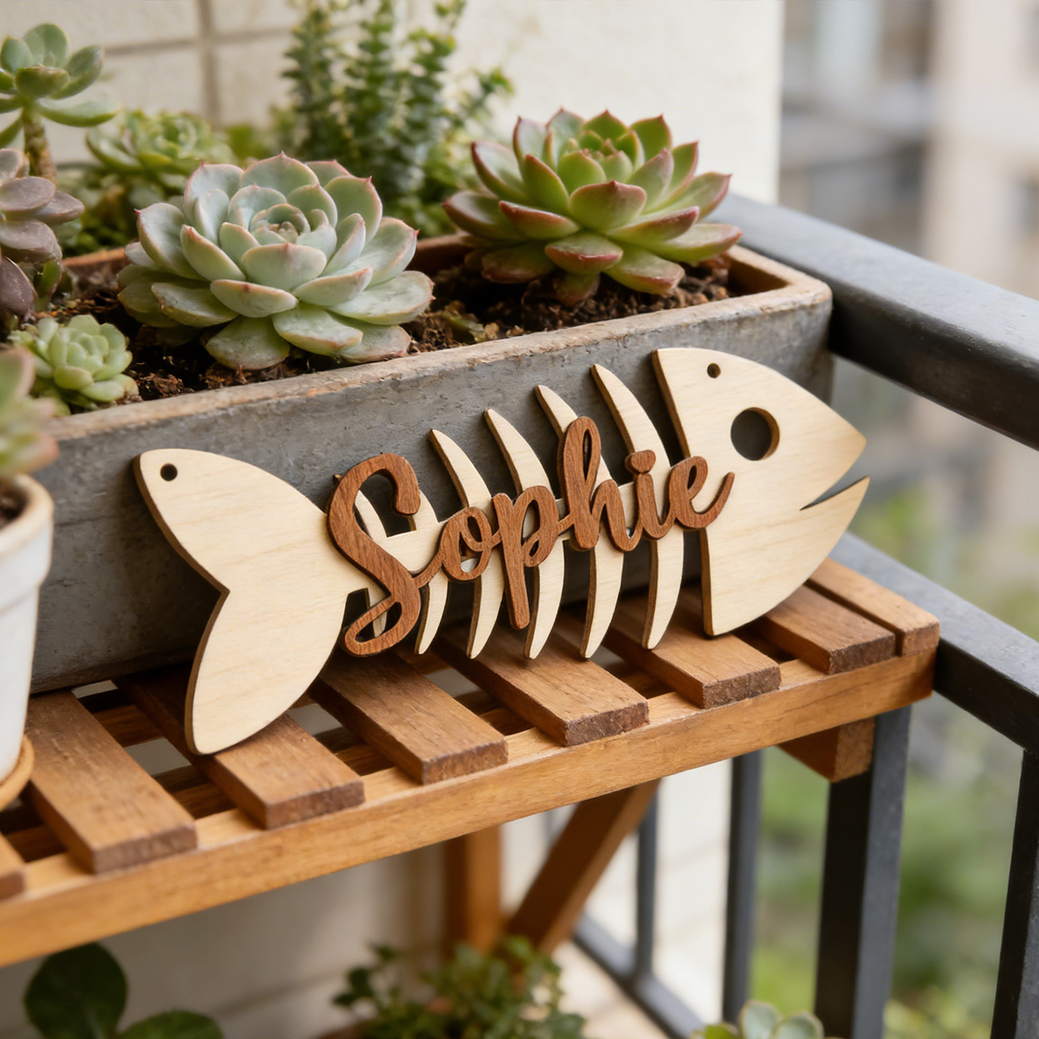 1Pc Custom Name Fish Skeleton  - Baby Nursery Diy recensione e prezzo