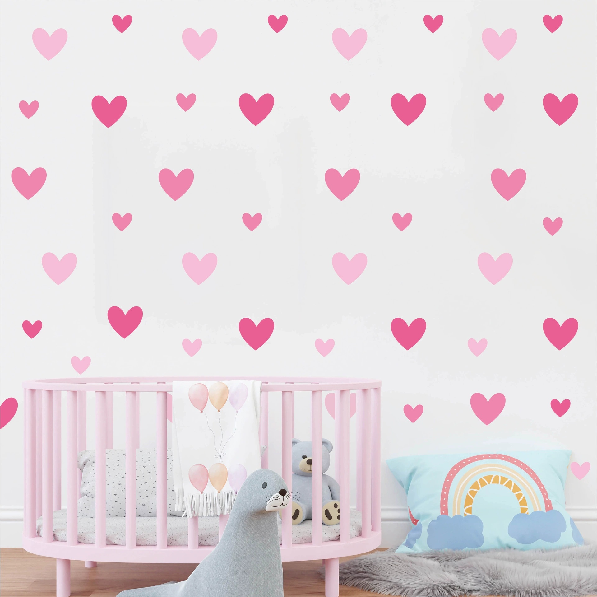 170pcs=10 Sheets Pink Heart Wa - Baby Nursery Wallpaper Girl recensione e prezzo