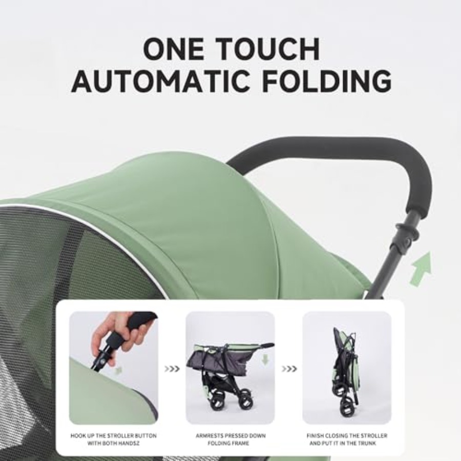 Foldable Jogger Pet Stroller f - Storage Basket Fabric recensione e prezzo
