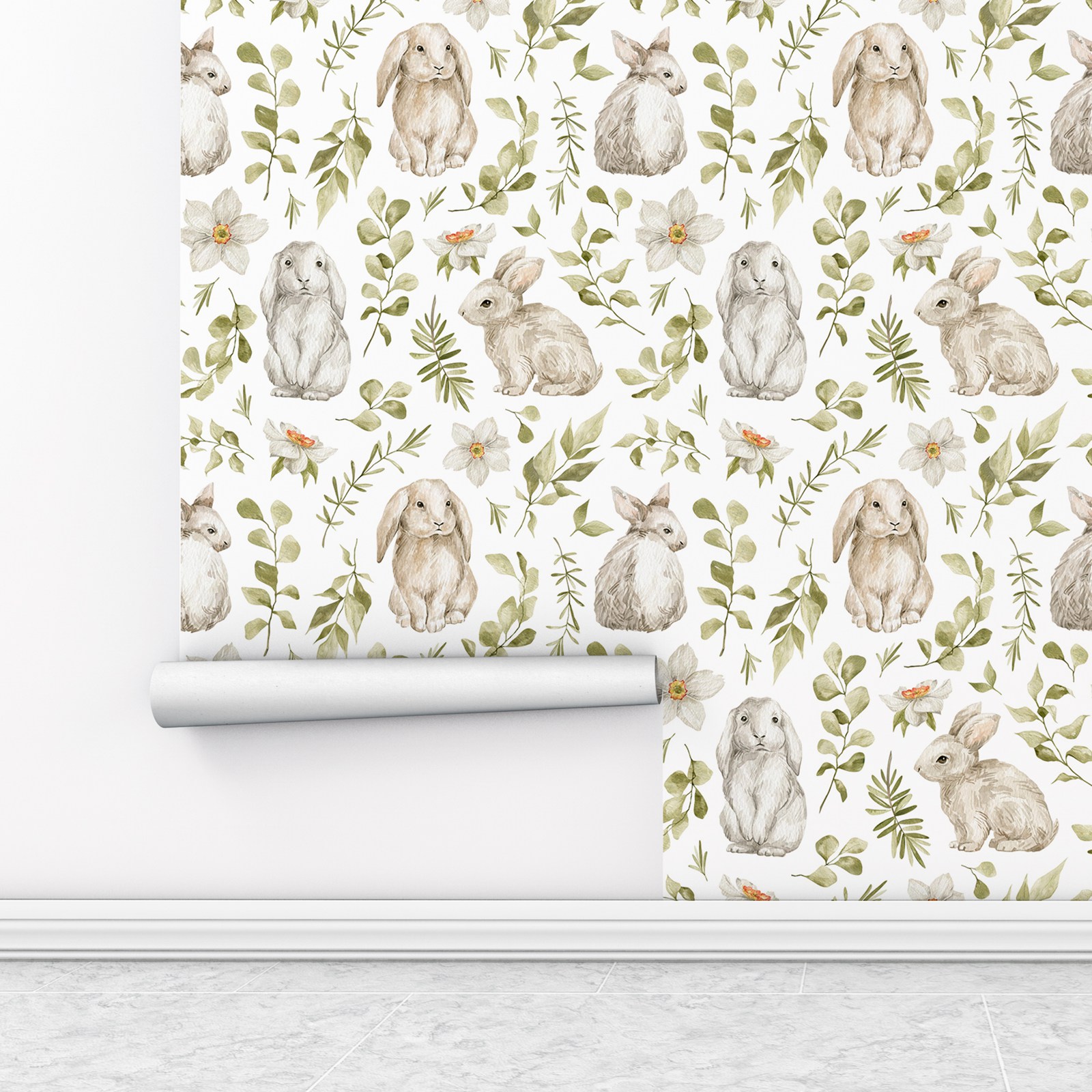 Bunny Wallpaper Kids Room Wall - Baby Nursery Wallpaper Girl recensione e prezzo