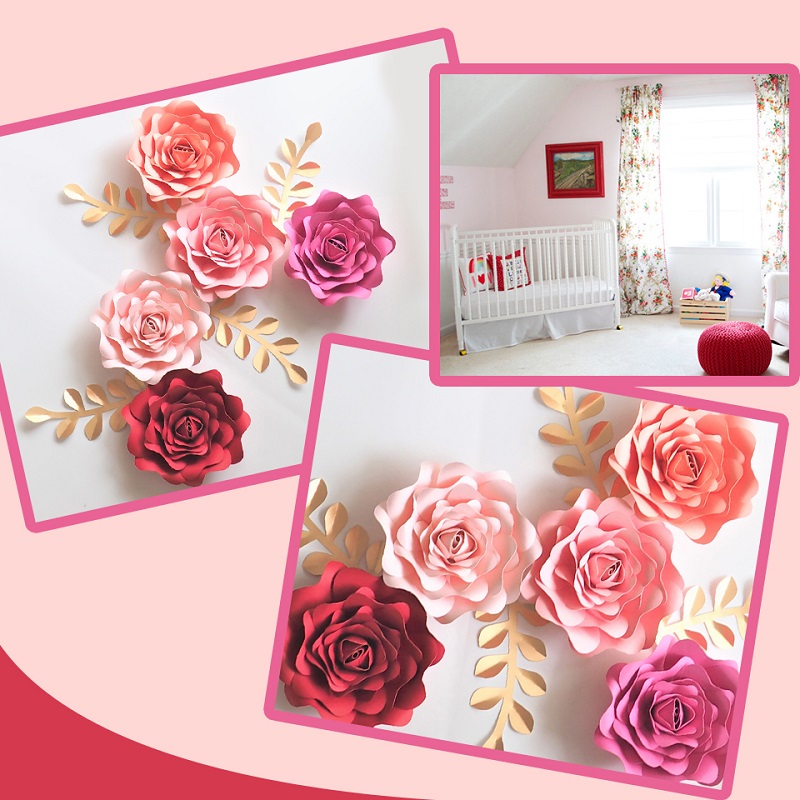 DIY Paper Flowers Leaves Nurse - Baby Nursery Wallpaper Girl recensione e prezzo