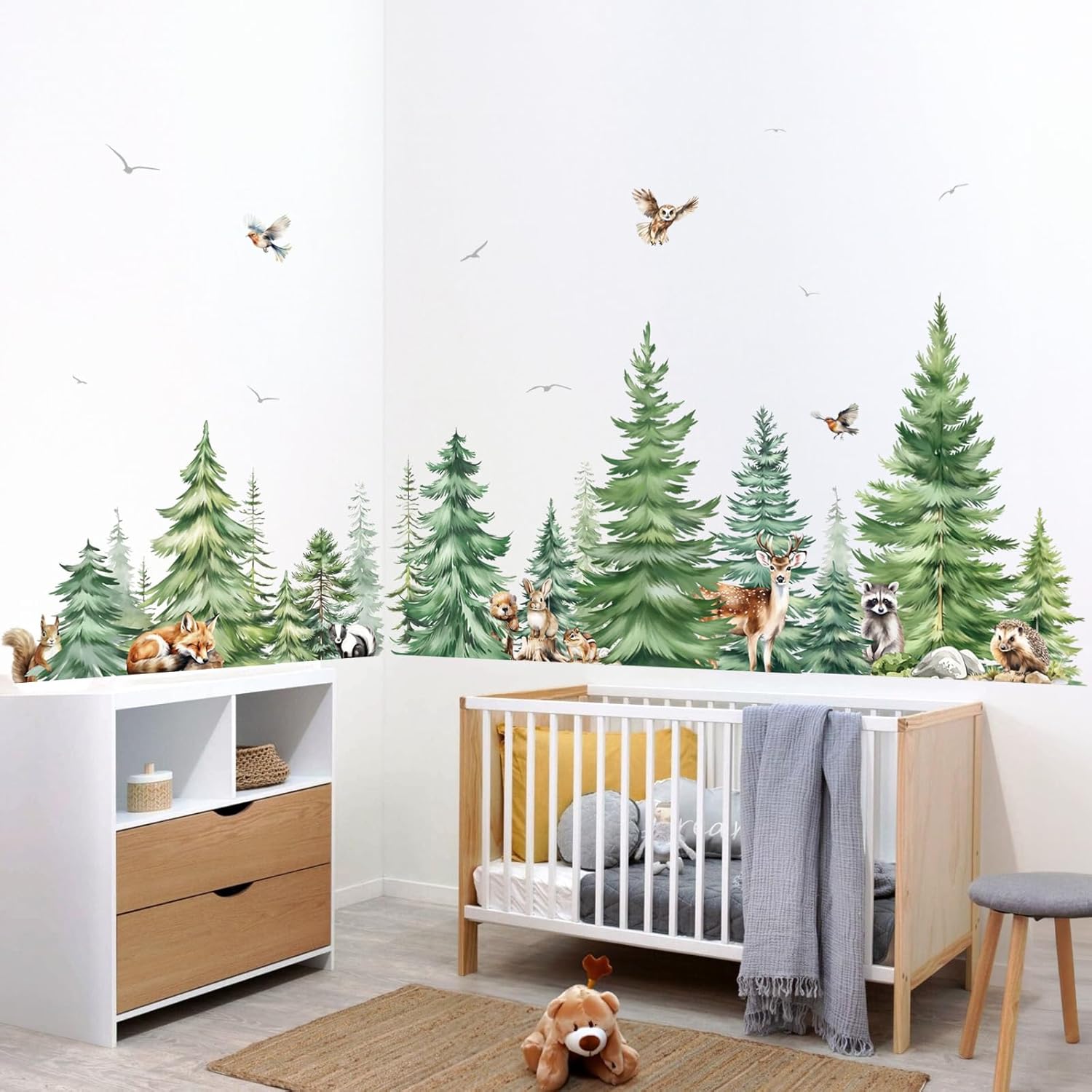 Large Watercolor Pine Tree Ani - Baby Nursery Set Furniture recensione e prezzo