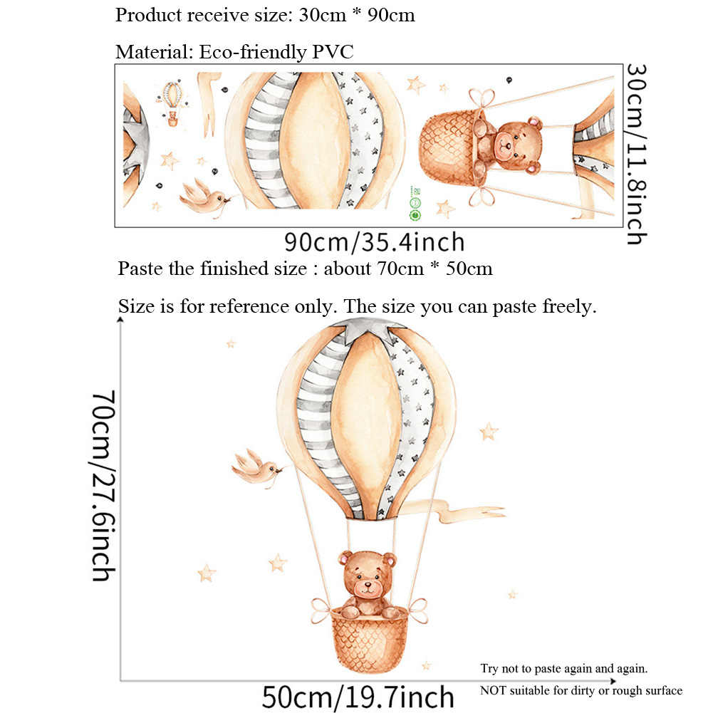 Little Bear Hot Air Balloon Wa - Baby Nursery Wallpaper recensione e prezzo
