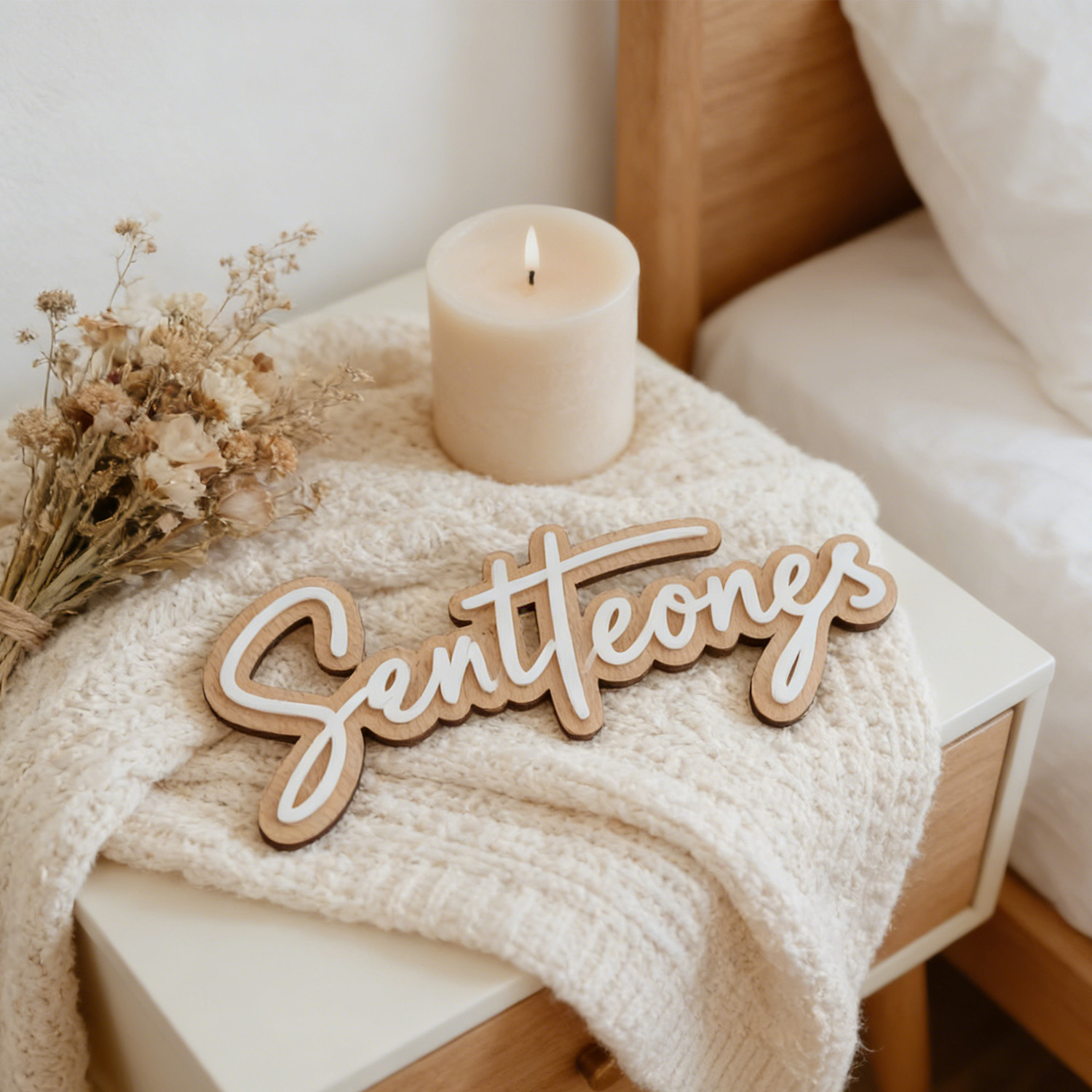 1Pc Custom Name Cute White Woo - Baby Nursery Diy recensione e prezzo