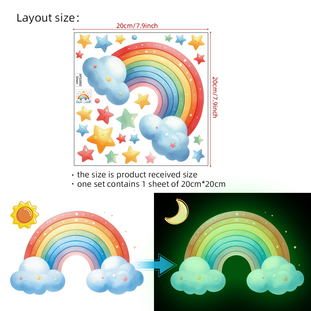 Cartoon Rainbow Luminous Wall  - Baby Nursery Diy recensione e prezzo