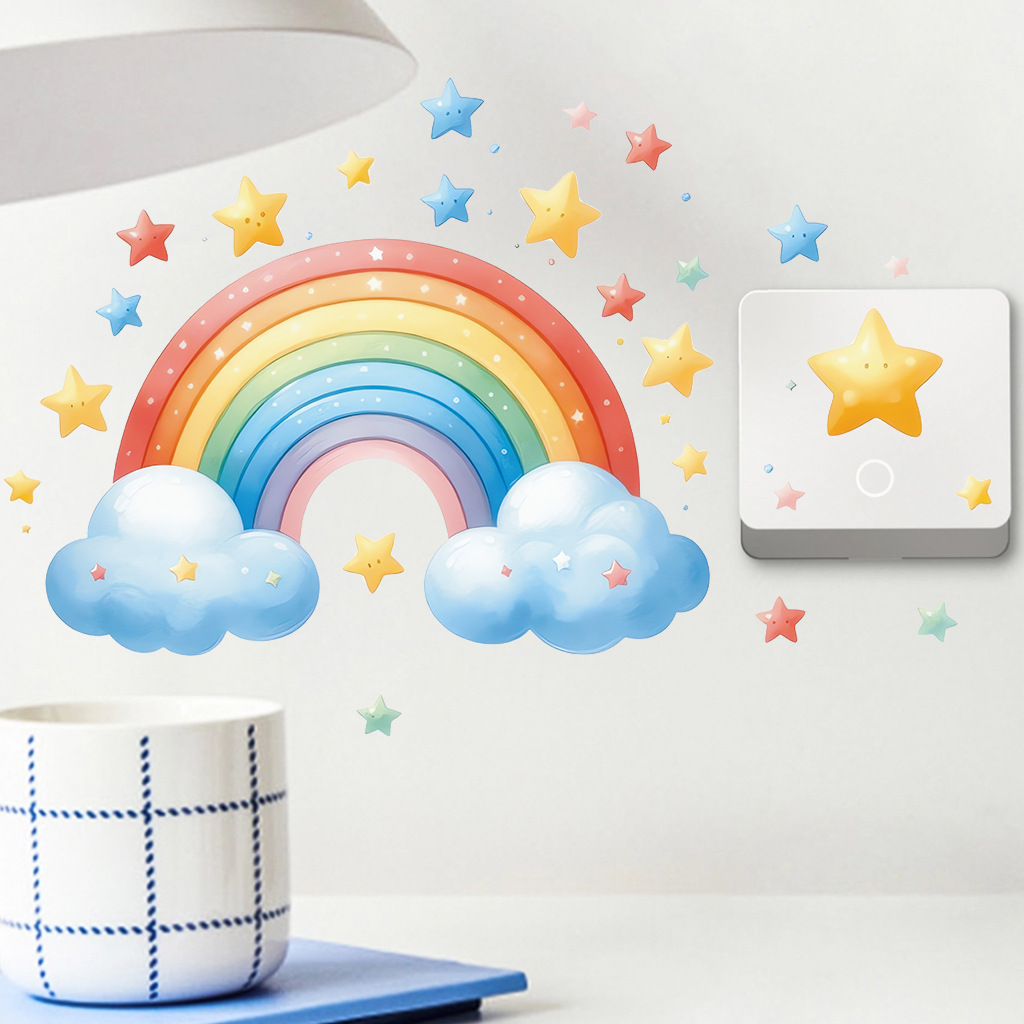 Cartoon Rainbow Luminous Wall  - Baby Nursery Diy recensione e prezzo