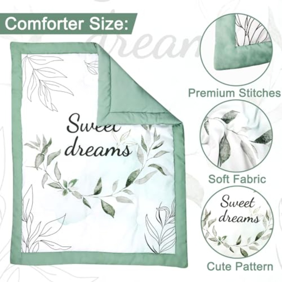 Green Crib Bedding Set 4-Piece - Baby Nursery Neutral recensione e prezzo