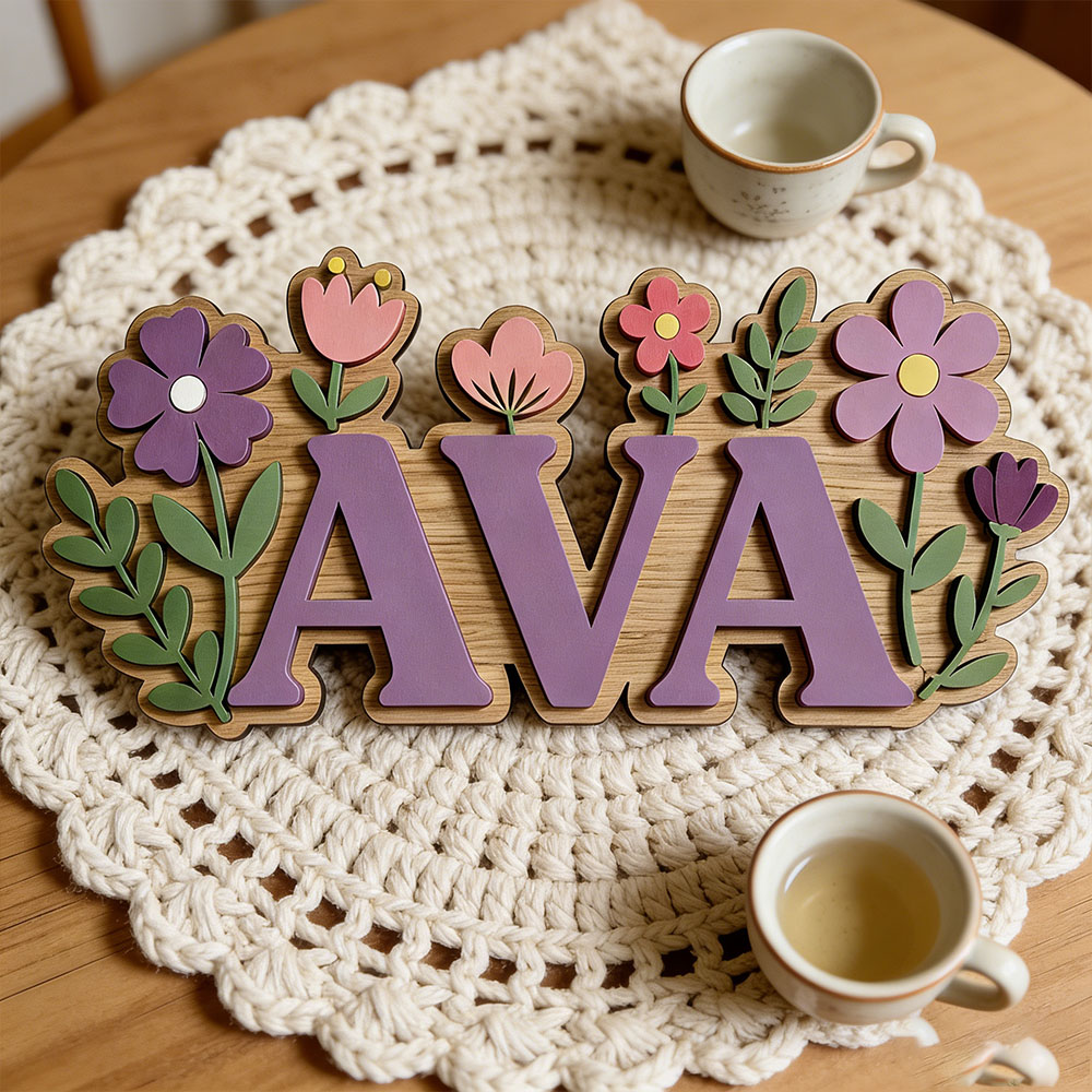 Custom 3D Flower Wreath Name D - Baby Nursery Themes Girl recensione e prezzo