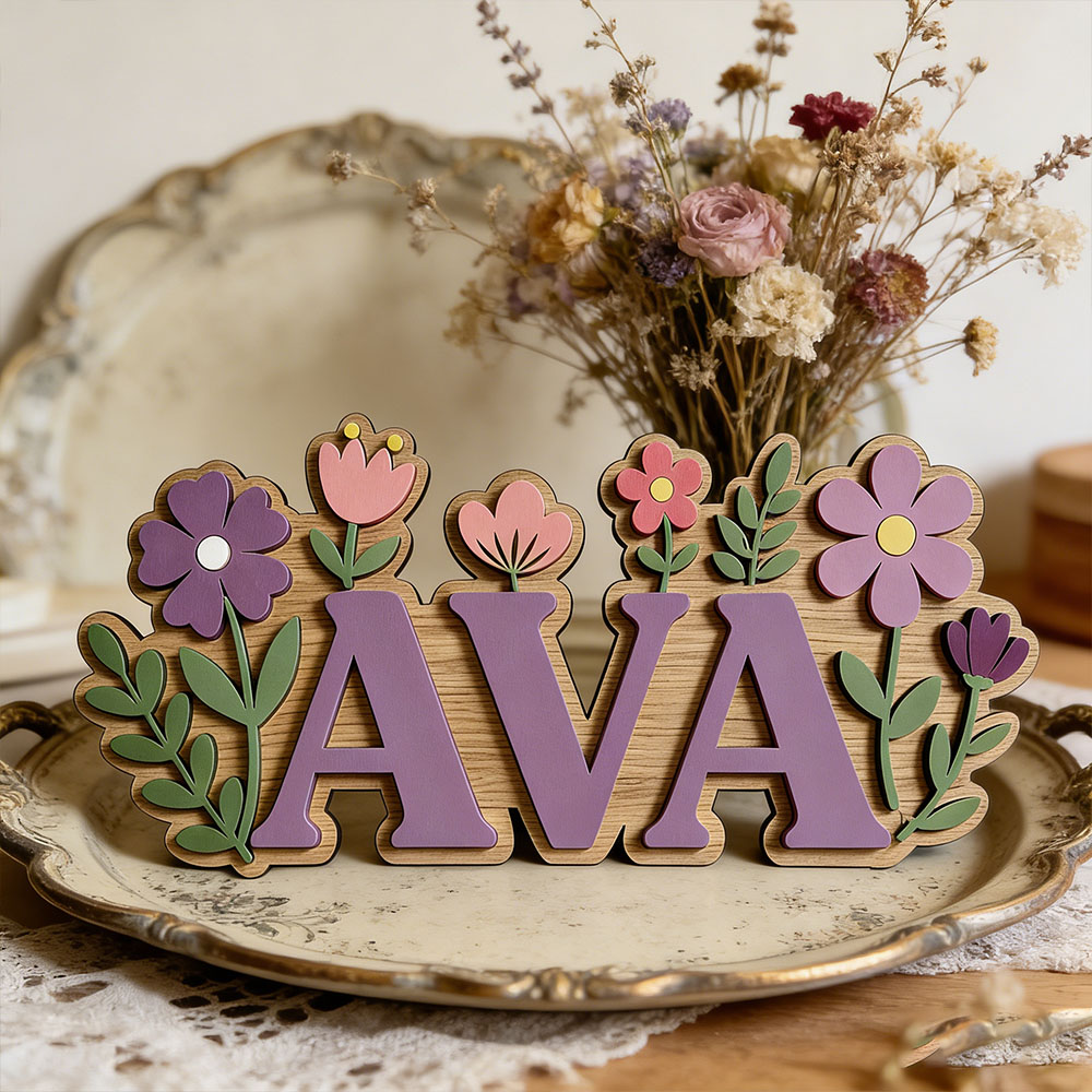 Custom 3D Flower Wreath Name D - Baby Nursery Themes Girl recensione e prezzo