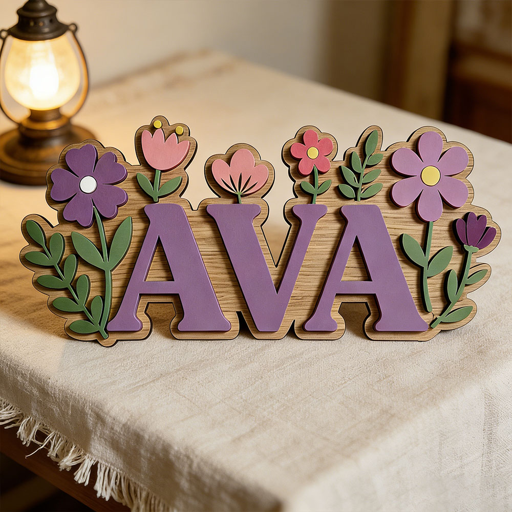Custom 3D Flower Wreath Name D - Baby Nursery Themes Girl recensione e prezzo