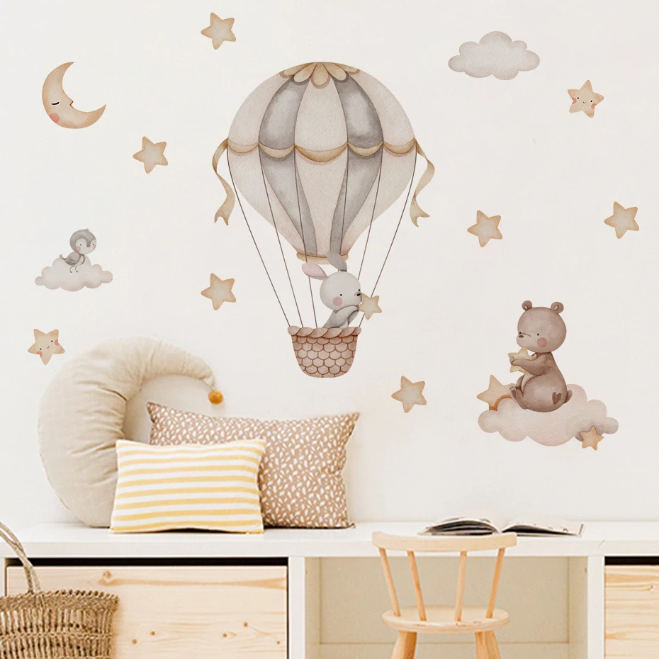 Watercolor Bear Hot Air Balloo - Baby Nursery Set Furniture recensione e prezzo