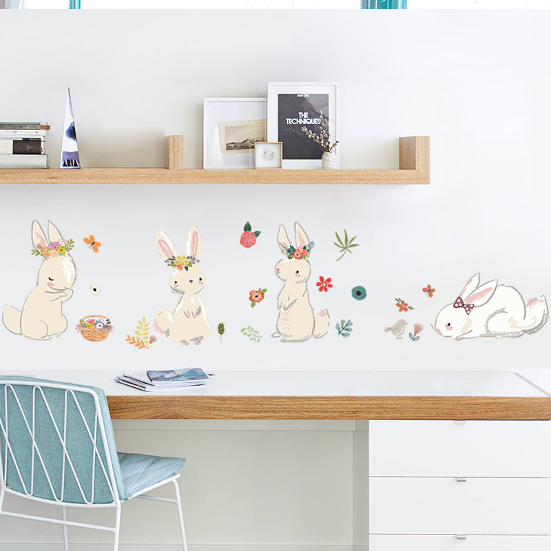Cartoon Bunny Wall Stickers Ki - Baby Nursery Wallpaper recensione e prezzo